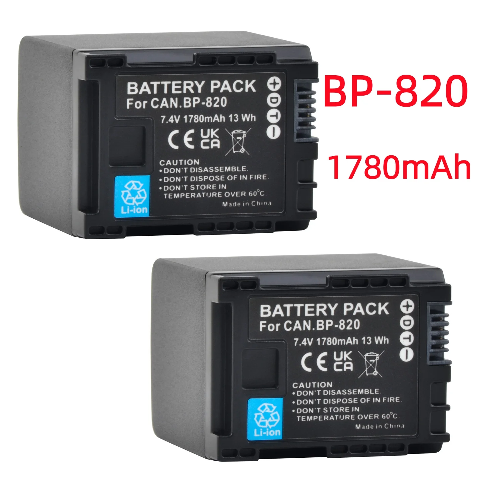 Dot.Foto BP-820 Premium 7.4v / 1780mAh Oplaadbare Batterij voor Canon LEGRIA /VIXIA HF G26 G30 G40 G50 G60 G70 / GX10 / XA11 XA15 XA20 XA25 XA40 XA45 XA50 XA55 XA60 XA65 XA70