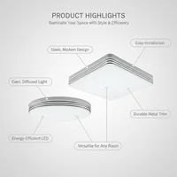 18W-48W ไฟ LED เพดาน 30 ซม. ไฟเพดานสี่เหลี่ยมแผงไฟห้องนอนห้องครัวห้องนั่งเล่นไฟตกแต่ง AC 110-220V 3