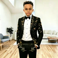 Costume Royal Bleu pour Garçons – Smoking de Soirée, Mariage, Cérémonie – Crystals, Revers Cranté – Ensemble 2 Pièces (Veste et Pantalon) – Tenue Formelle pour Bal de Promo 6