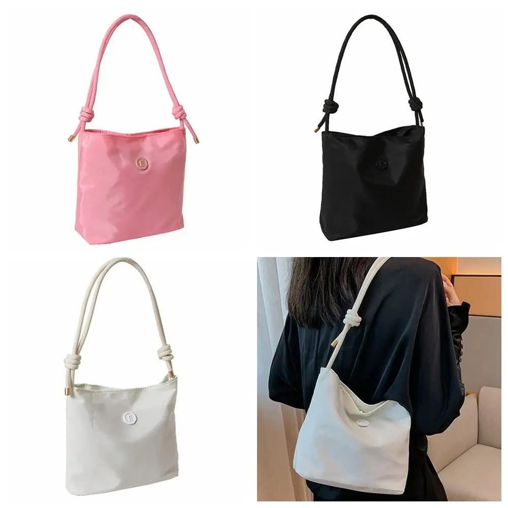 

Korean Style Nylon Handbag Simple Large Capacity All-match Dumpling Bag Underarm Bag Purse Bucket Bag Girls