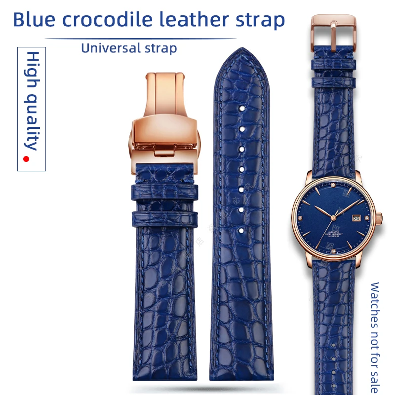 BlueCrocodileleatherstrap14mm15mm16mm17mm18mm19mm20mm21mm22mm23mm24mmForMen