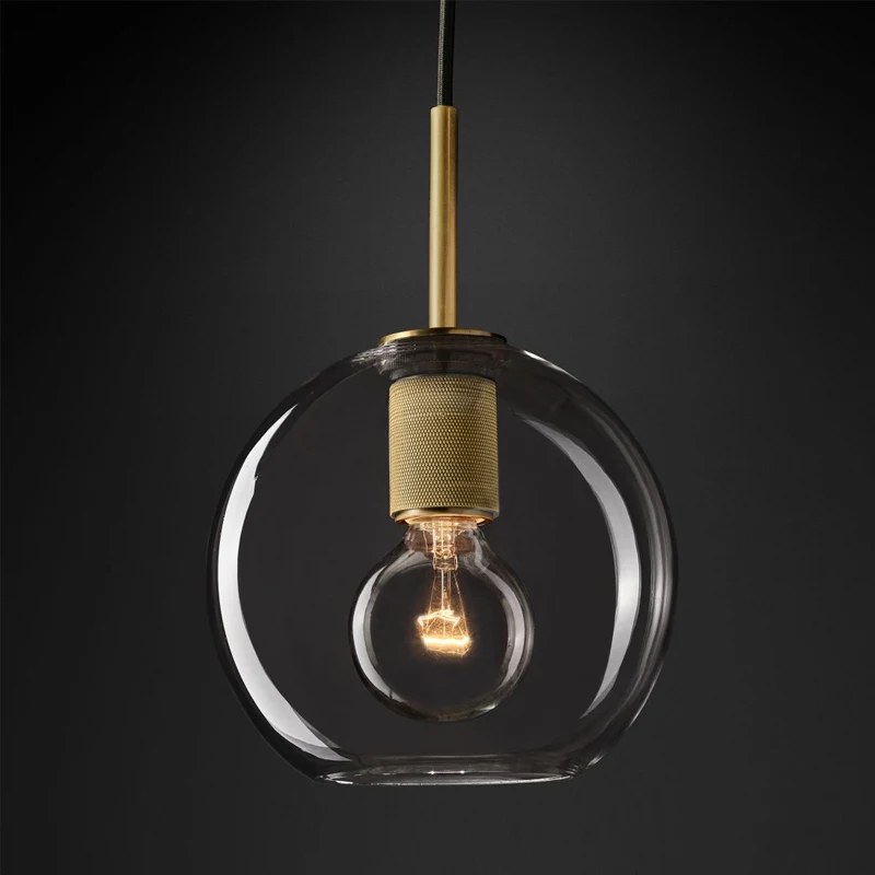 Nordic Golden Pendant Lamp, Lustre de vidro