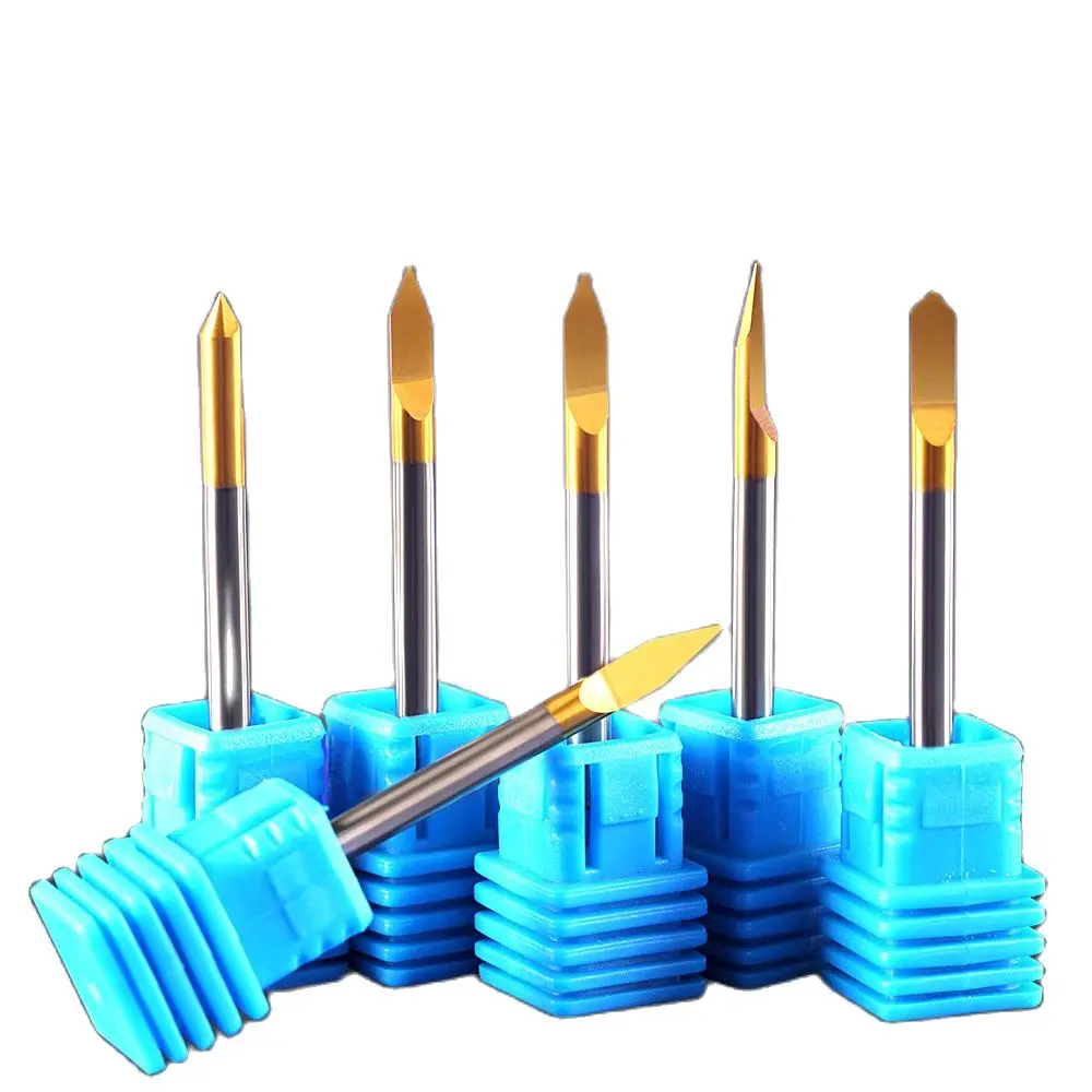 Weitol 3.175mm 1 Pcs Metal Engraving Bits V Shape Flat Bottom Carbide