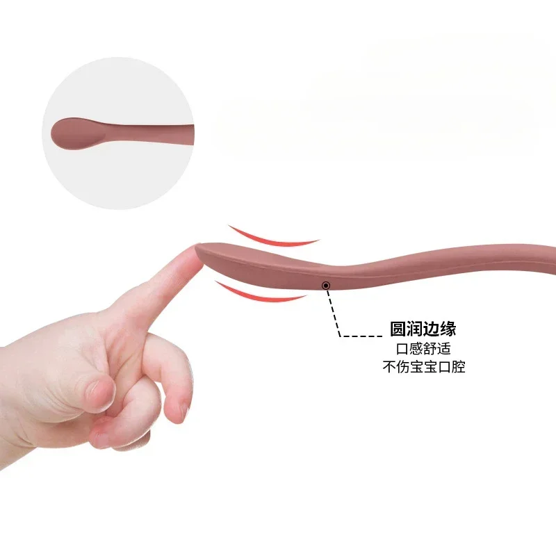 1pc Silicone Food Grade Baby Soft Headed Spoon Feeding Training Infant Children Safe Complementary Food Tableware Utensils silicone feeding spoon silicone cutlery set learning spoons baby cutlery