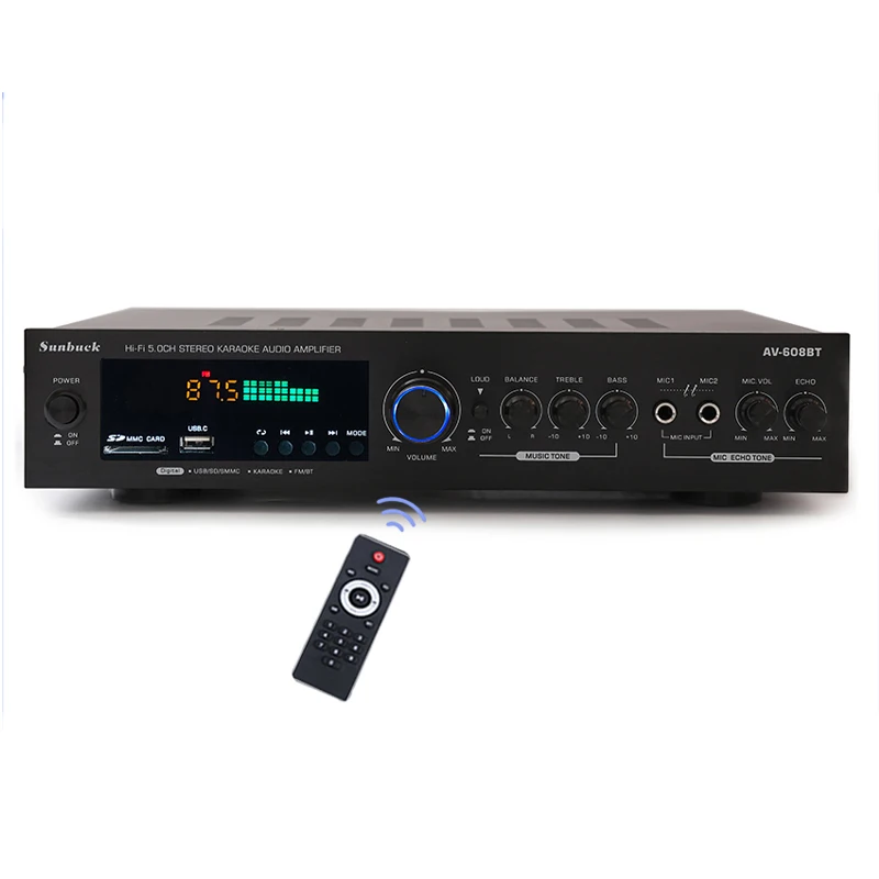 

AV-608BT/628BT 2000W Bluetooth Audio Amplifier Subwoofers HiFi Stereo Surround Sound Digital Amplifiers For Home Karaoke theater