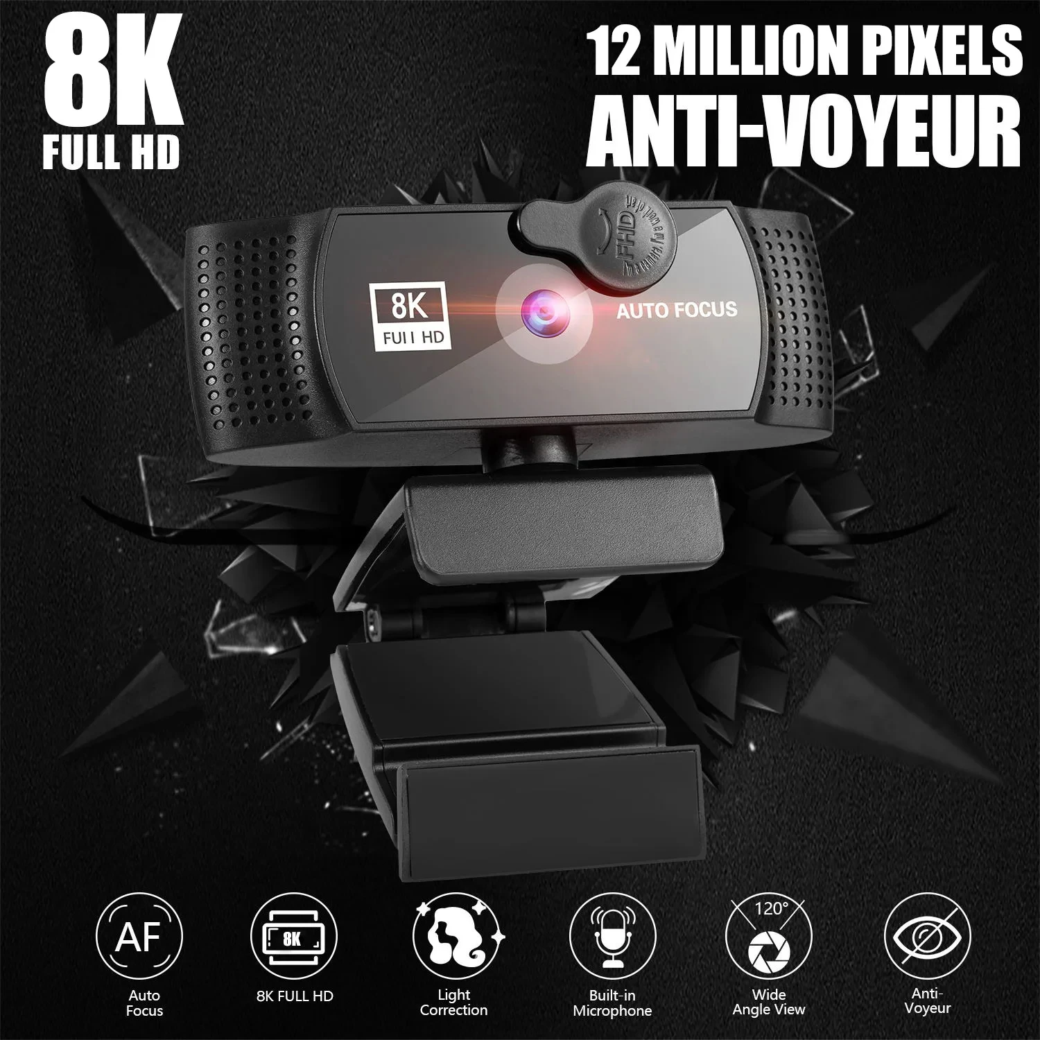 8K Webcam 60FPS 12M 2K 4K Auto Focus Noise-Cancelling Microphone WebCam PC Laptop Video YouTube pc webcam pc web camera computer camera