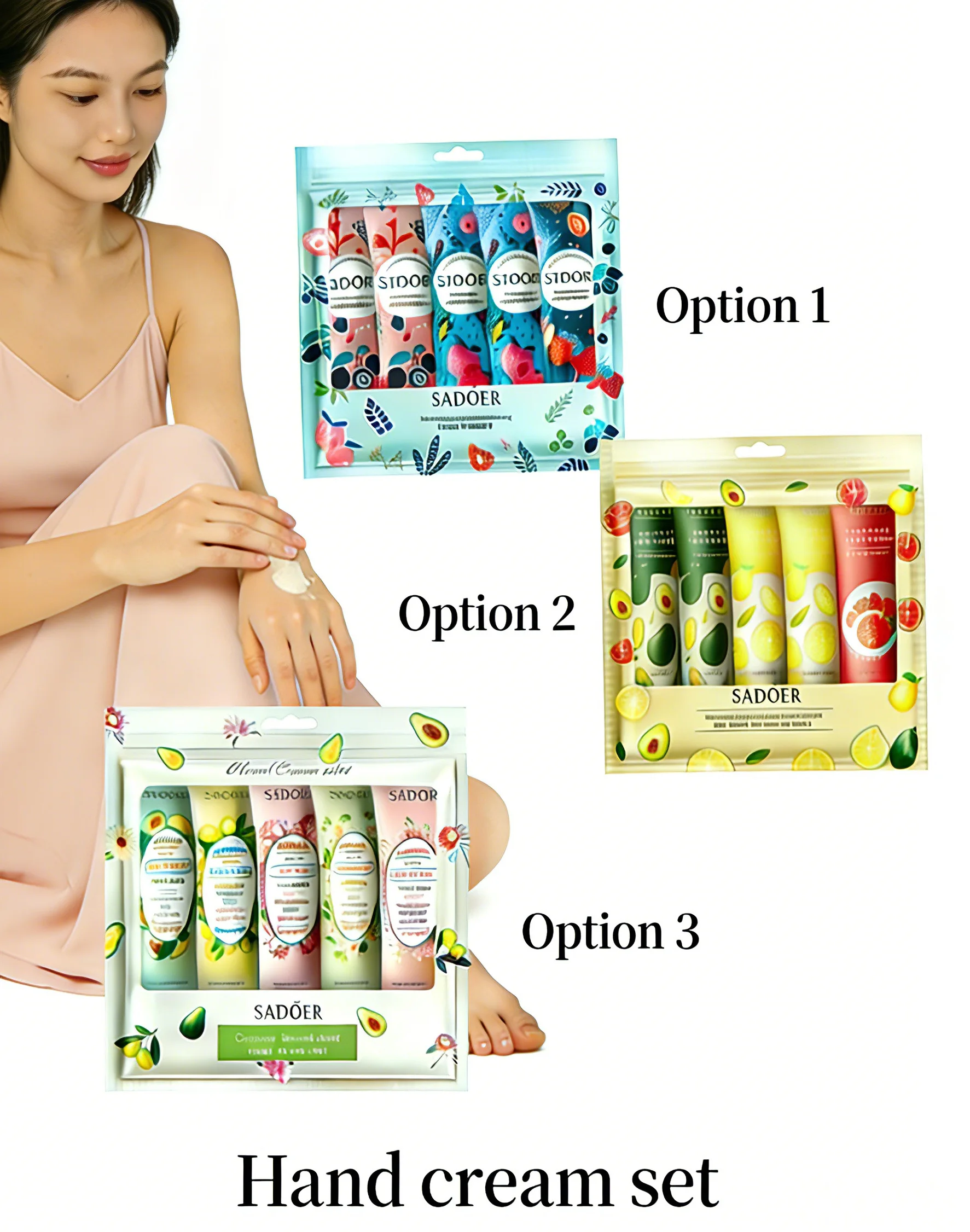 SADOER Nourishing & Repairing Hand Cream Gift Set - 5pc Travel-Size Moisturizers