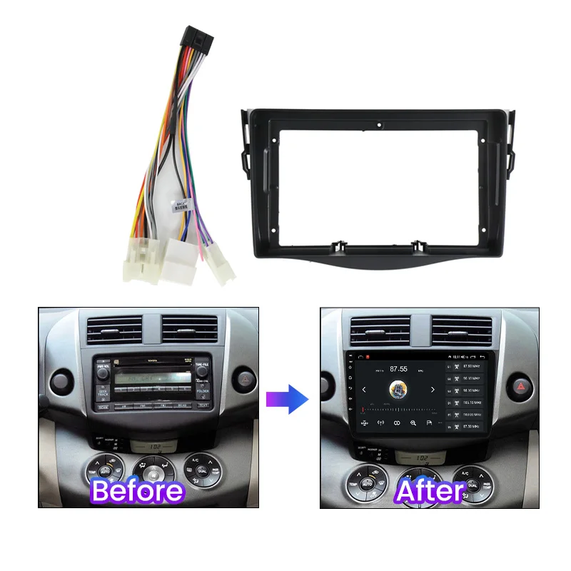 ڵ ȵ̵ Ƽ̵ ÷̾  г , Ÿ RAV4  4 2005-2013 2014-2018 2din     