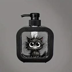 Charming Glass Soap Dispenser for Hand and Lotion Use, Perfect for Bath or Kitchen Decor (Black)