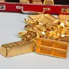 Miniature Items 1/6 Simulation Mini Golden Brick Bullion Cash Money Box Model Toys for Barbies Figurs Dolls DollHouse Accessorie 4