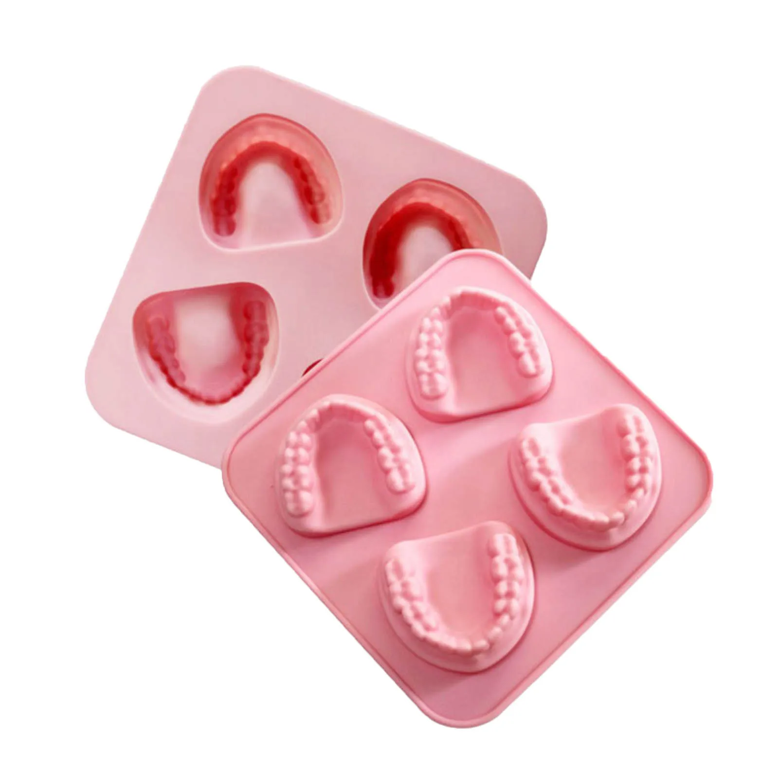 Tooth Silicone Mold Mini Teeth Shape Ice Cube Trays Reusable Easy-release  Flexible Sphere Funny Gag