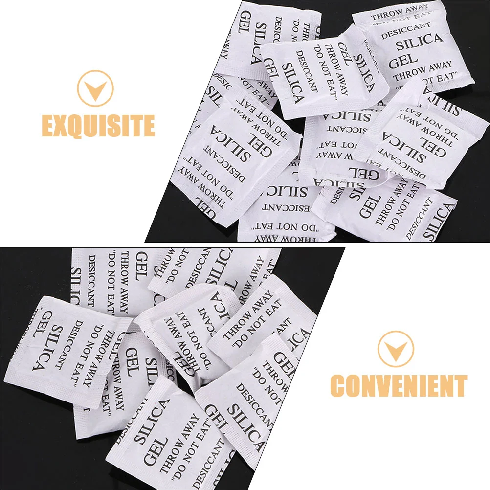100 Pcs Silica Gel Desiccant Packs Humidity Absorber Bags Moisture Absorbing Sachets Dehumidifier Household Wardrobe Closet