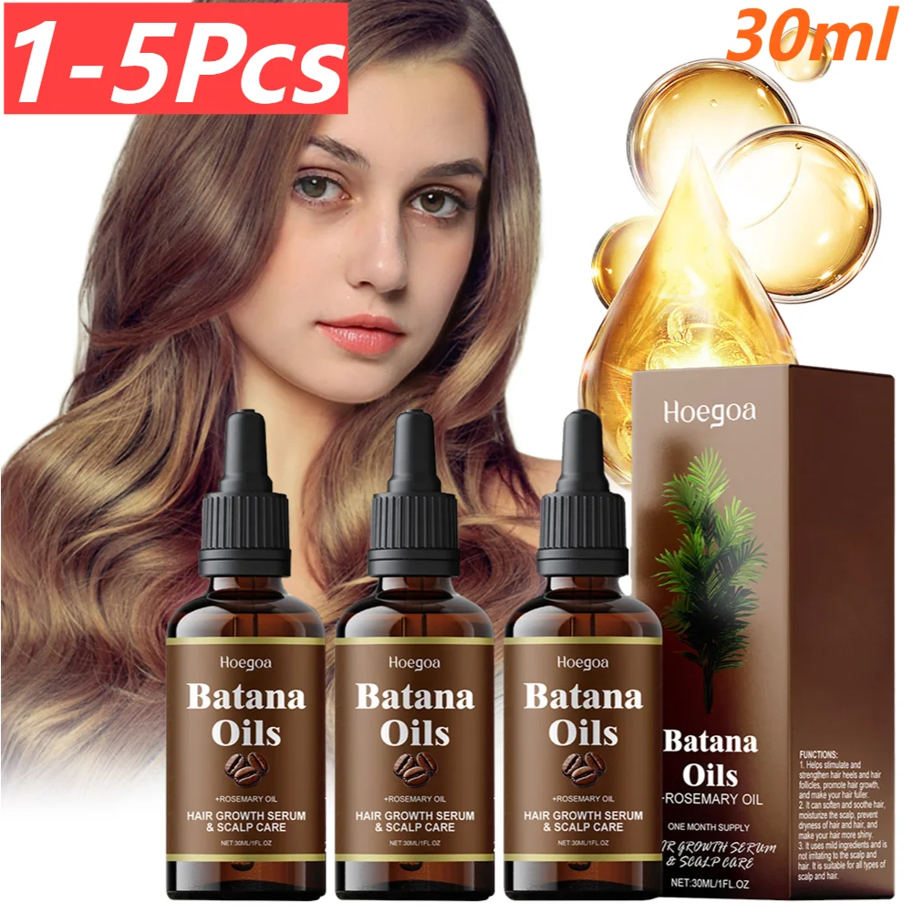 1-5Pcs 30ml Batana Rosemary Mint Scalp Hair Strengthening Oil Biotin Essential Oils Nourishing Treatment Split Ends Dry All Type hair growth oil,hair oil,hair essence oil