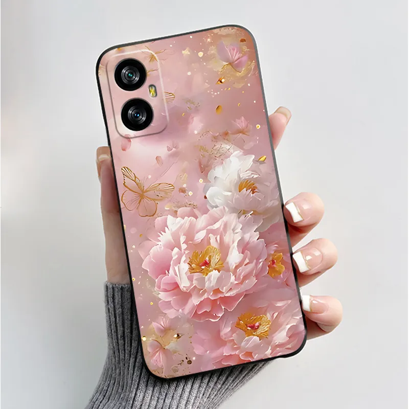 Elegant Butterfly Flower Black Soft Silicone Phone Case - Premium Back Cover
