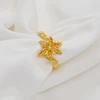Anniyo 1.5CM Small Flowers Rings for Women Girls Gold Plated African Jewelry Mayotte #345206 4