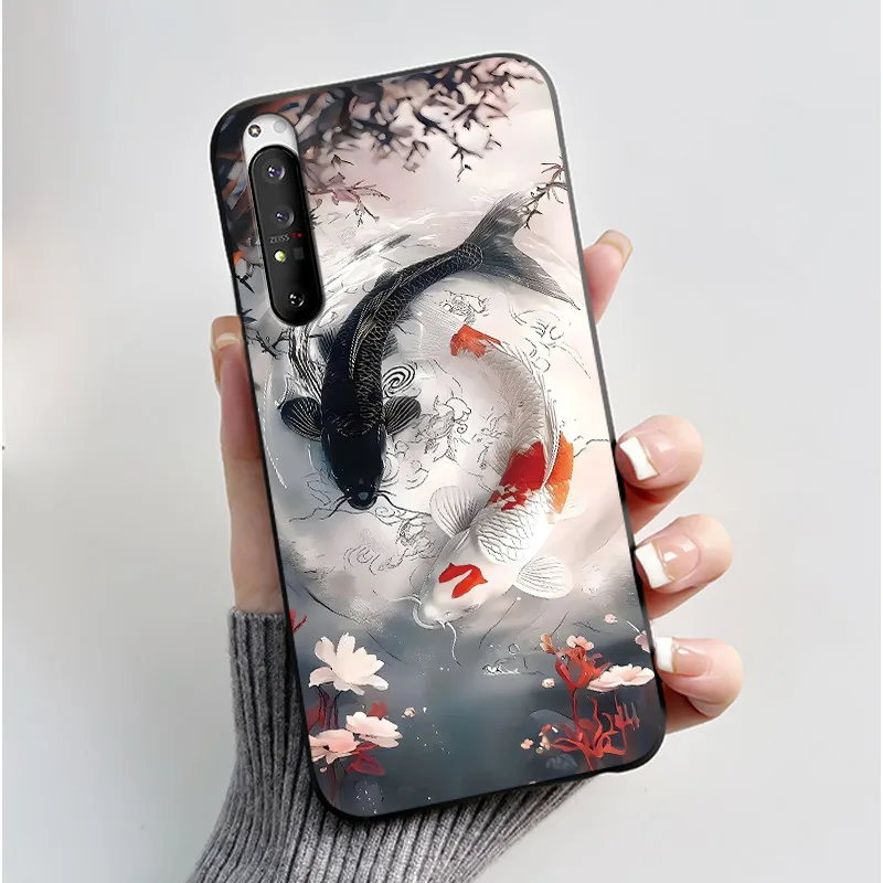 Luxury Cute Cat & Love Rabbit Black Silicone Soft Phone Case