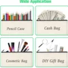 12PCS DIY Blank Canvas Beige Makeup Bag with Zipper - 8.3" x 5" Bulk Cosmetic Pouches for Travel, Storage, and Stationery 4