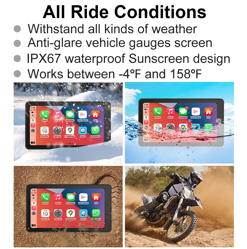 BMW R1200GS R1250GS R1300GS 6인치 터치 방수 눈부심 방지 휴대용 오토바이 네비게이터 CarPlay 안드로이드 오토