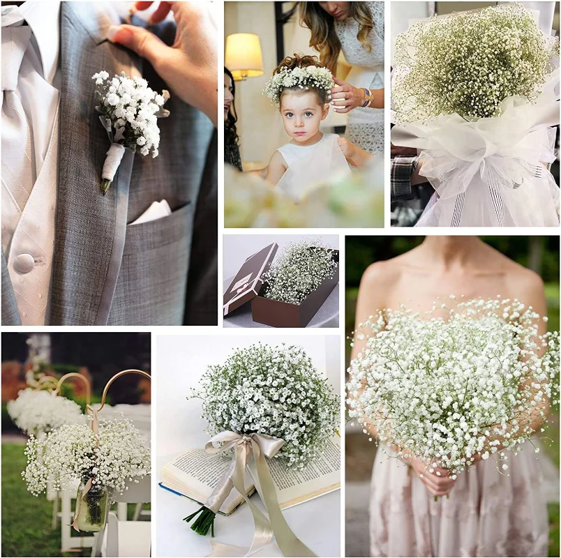 90Heads 52cm Babies Breath Artificial Flowers Plastic Gypsophila DIY Floral Bouquets Arrangement for Wedding Home Decoration wedding bouquets wedding flower decoration artificial gypsophila plants