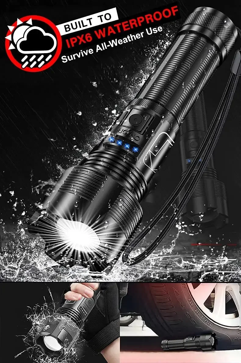 높은 루메 Led 손전등 고품질 P70.2 P50.2 전술 사냥 토치 Usb 충전식 Zoomable 랜턴 18650 AAA 배터리