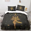 Boho Sun and Moon Duvet Cover Mysterious Astrology Bedding Set Microfiber Witch Wiccan Fortune-Telling Tarot Cards Quilt Cover 5