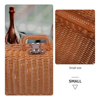 Imitation Rattan Box Simulation Case Suitcase Retro Handwoven Storage Basket Simulated Toy 2