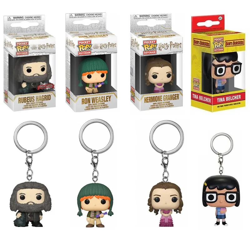 Funko Bob "S Burgers Tina Belcher Hermione Ron Hagrid Figure Pop Pocket Portachiavi Modello Giocattoli Per Bambini Regalo Di Compleanno