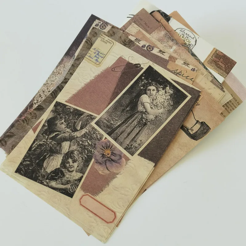 20sheets Vintage Nostalgic Photo Frame Background Material Paper Junk