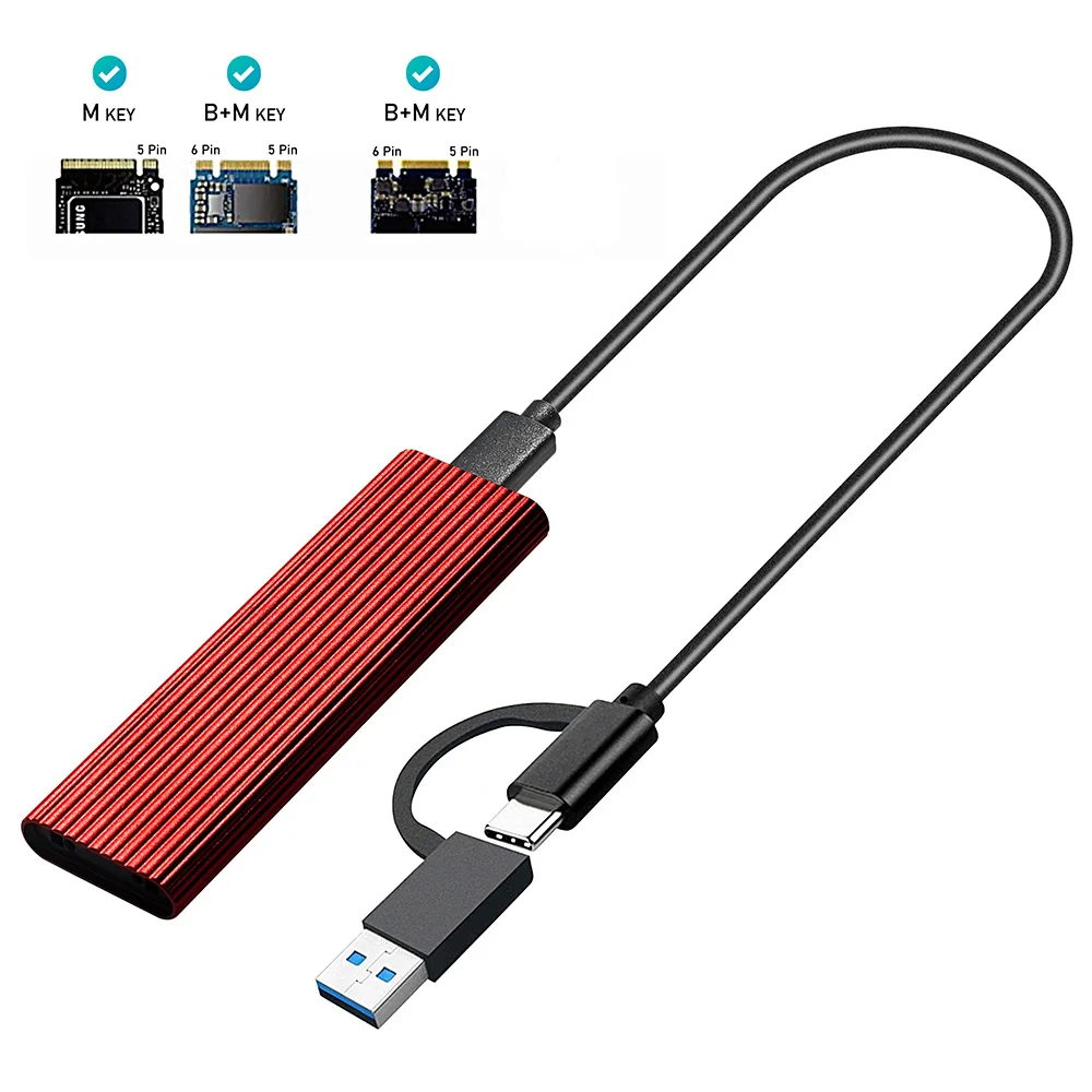 M2 SSD ̽ NVMe Ŭ M.2-USB 3.1 Gen 2 10Gb SSD  NVME NGFF SATA M + B Ű    RTL9210B 2230-2280 SSD