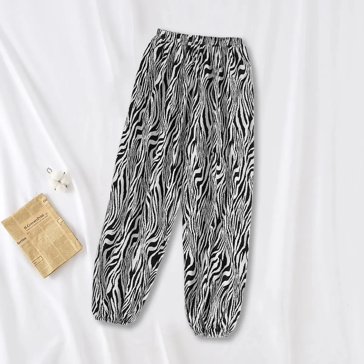 Casual Sweatpants Women Loose Cozy Elastic Waistband Feet Harem Summer Beach