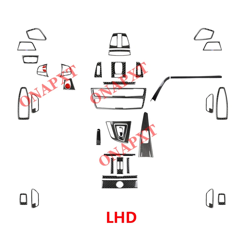 

39 шт. для BMW 3 серии 3GT F30 F34 2013-2016 полный комплект наклеек из углеродного волокна для автомобильного интерьера крышки украшения отделки аксессуары