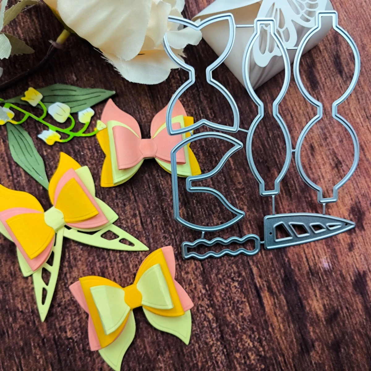 3D Bowknot 3Pcs/Set Metal Cutting Dies Set Stencil for DIY Scrapbooking ...