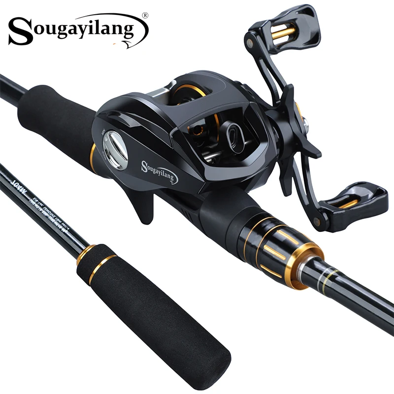 Sougayilang 2.1m-2.4m Carbon Fiber Fishing Rod and Reel Combos Casting Fishing Pole 12+1BB Reel Travel Pole Set fishing pole set,fishing rod and reel combo