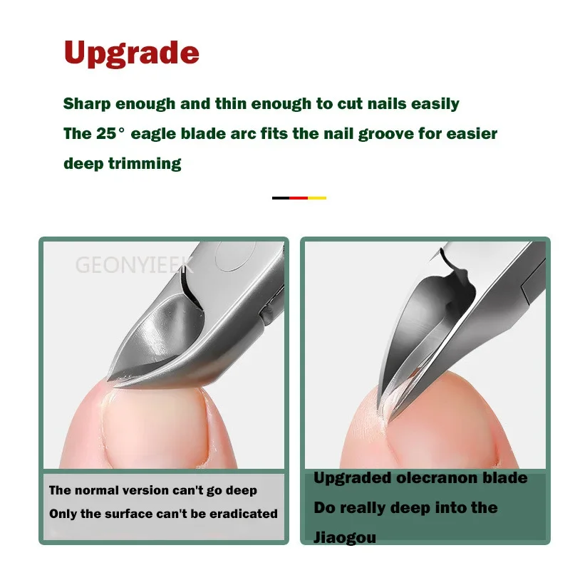 Professional Toenail Nail Clippers Druable Manicure Tools Cutters Stainless Steel Pedicure Thick Ingrown Correction Tool 1pc