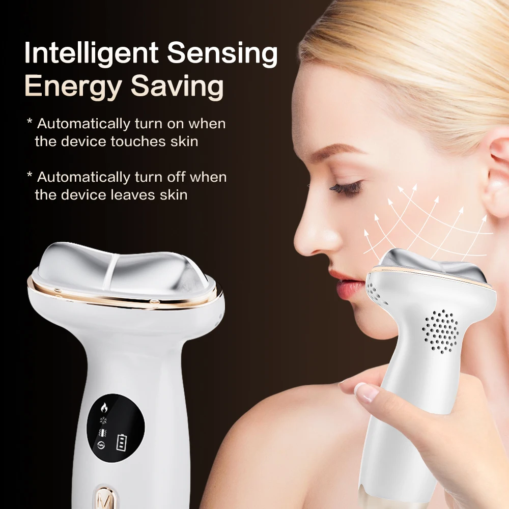 EMS Microcurrent Neck Face Beauty Device LED Skin Rejuvenation Hot Cold Compress Lifting Care Facial Firming Massager Anti-aging
