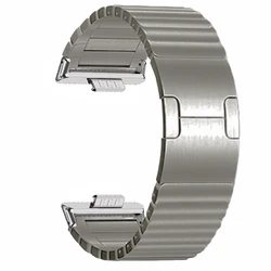 Stainless Steel Strap with Original Buckle for Smartwatch Replacement (Titanium)