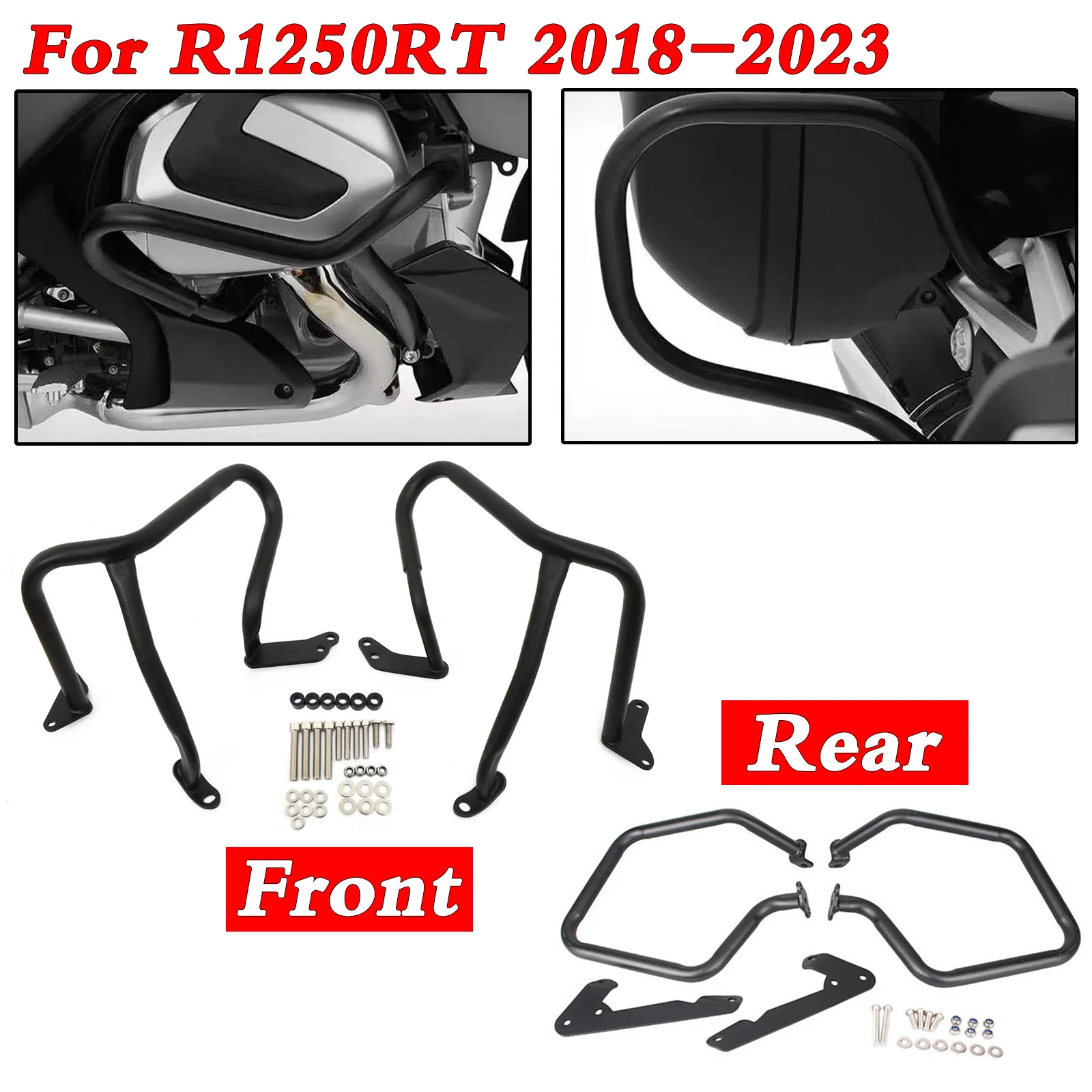 Motorcycle Front&Rear Engine Guard Crash Bars Frame Protection Bumper