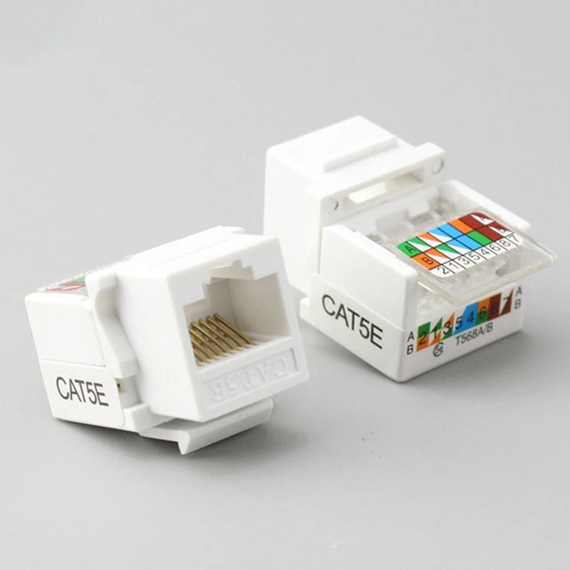 CAT5E UTP 네트워크 모듈 RJ45 커넥터 정보 소켓, 컴퓨터 콘센트 케이블 어댑터 잭, 20 개