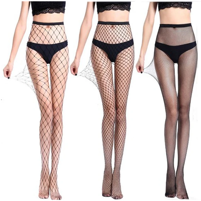 Sexy Women Stockings Fishnet Pantyhose Mesh Net Holes Transparent Tights  Gothic Punk Girl Club Party Black Female - AliExpress