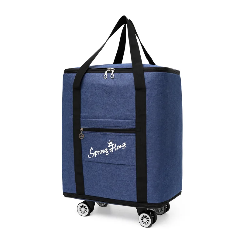 

Checked Trolley Case Detachable Wheels Folding Large-capacity Travel Bag Oxford Cloth Checked Storage Universal Wheels Suitcase