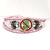 Style Funny Bfb X And Four,Pink Leather Bracelet Glass Cabochon Button Multilayer Bangles Wristband Gift 6