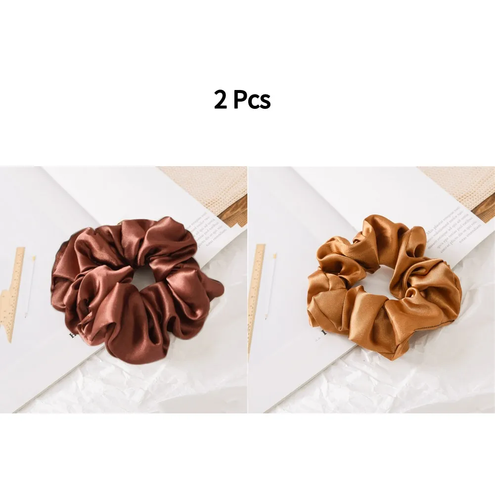 3.9 inch Women Silk Scrunchie Elastic Handmade Multicolor Hair Band Ponytail Holder Headband Hair Accessories hair clips Hair Accessories