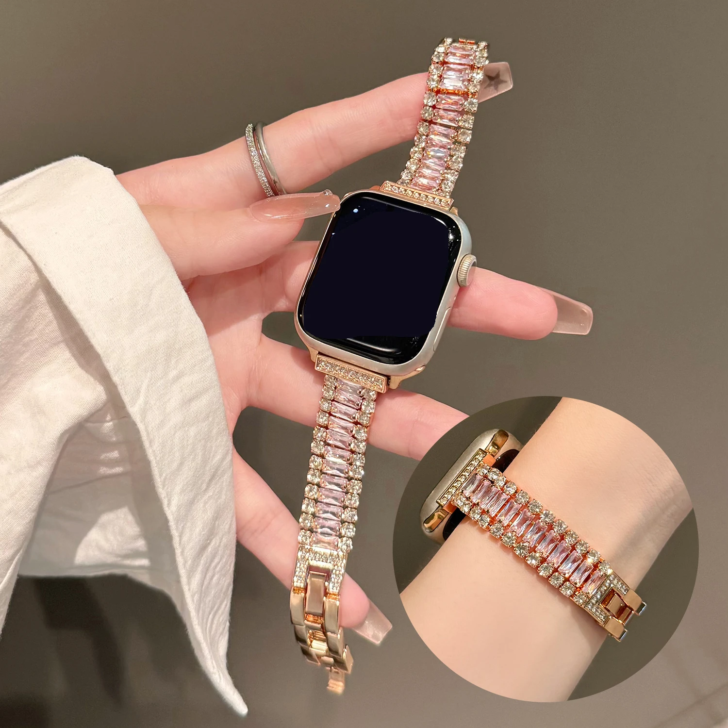 Elegant Sparkling Diamond Metal Strap Luxury Edition
