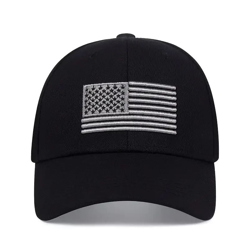 New USA Flag Baseball Hat Men's Outdoor Solid Color Embroidered Sports Duck Tongue Baseball Hat 2