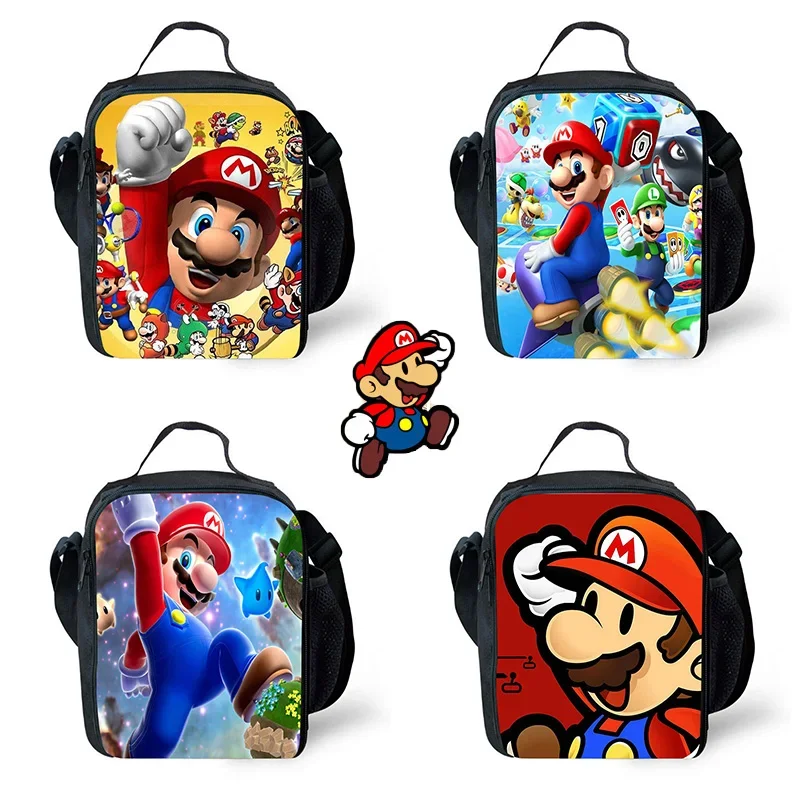 

New Game Super Mario Yoshi Cartoon Cute Lunch Bag Portable Cartoon Lunch Box Ice Bag Insulation Bento Boy Child Picnic Lunch Bag