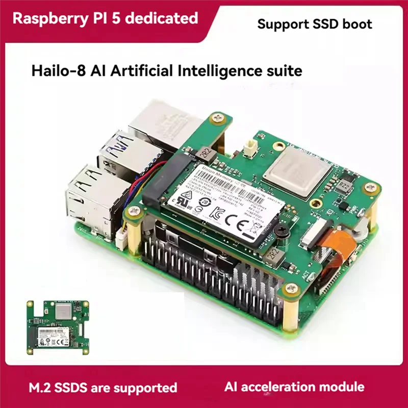 라즈베리 파이 5 CLB AI DP 키트, 라즈베리 파이 AI 키트 PCIE-M.2 확장 보드 Hailo-8 CLB AI 개발자 키트용으로 최고의 선택