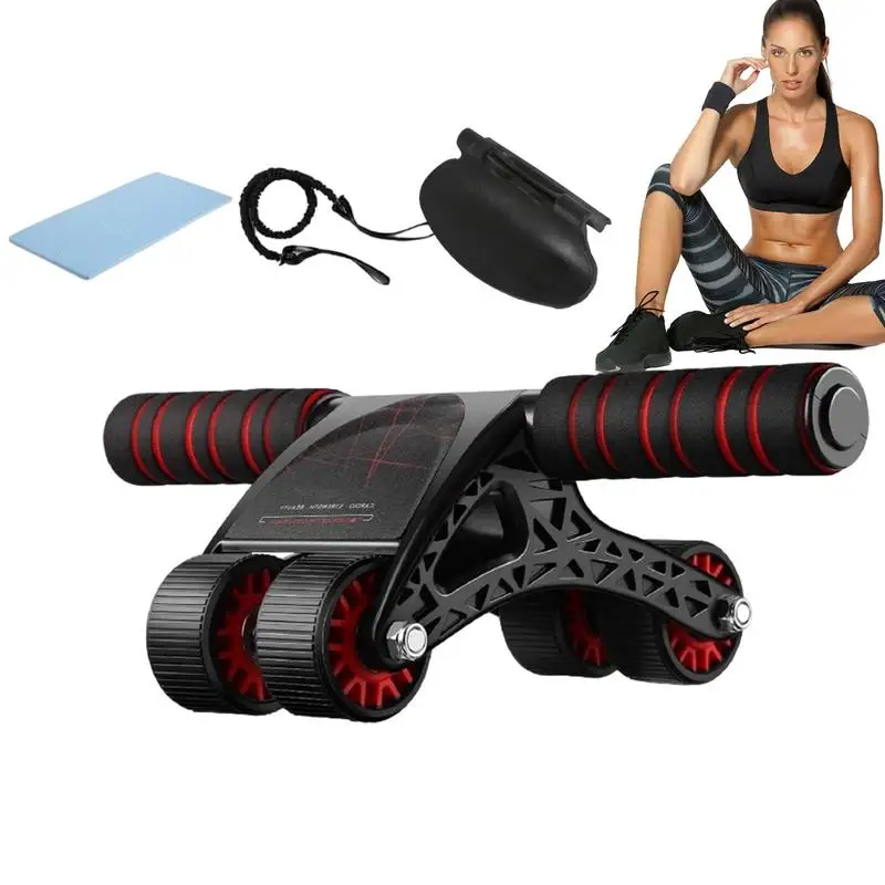 

Exercise Abdominal Roller With Pull Rope Fitness Resistance Band Home Gym Workout Training 4 Wheels