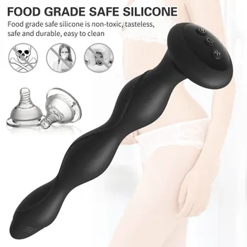 5-Frequency Electric Shock Butt Plug Anal Plug Vibrator Anal Bead Female Masturbator Prostate Massager Erotic Sex Toys for Women 4
