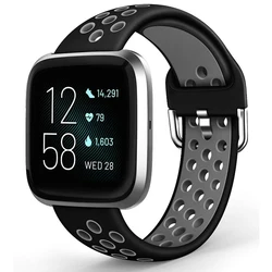 Breathable Silicone Sport Watch Strap Replacement in Vibrant Colors - Small (Black-grey)
