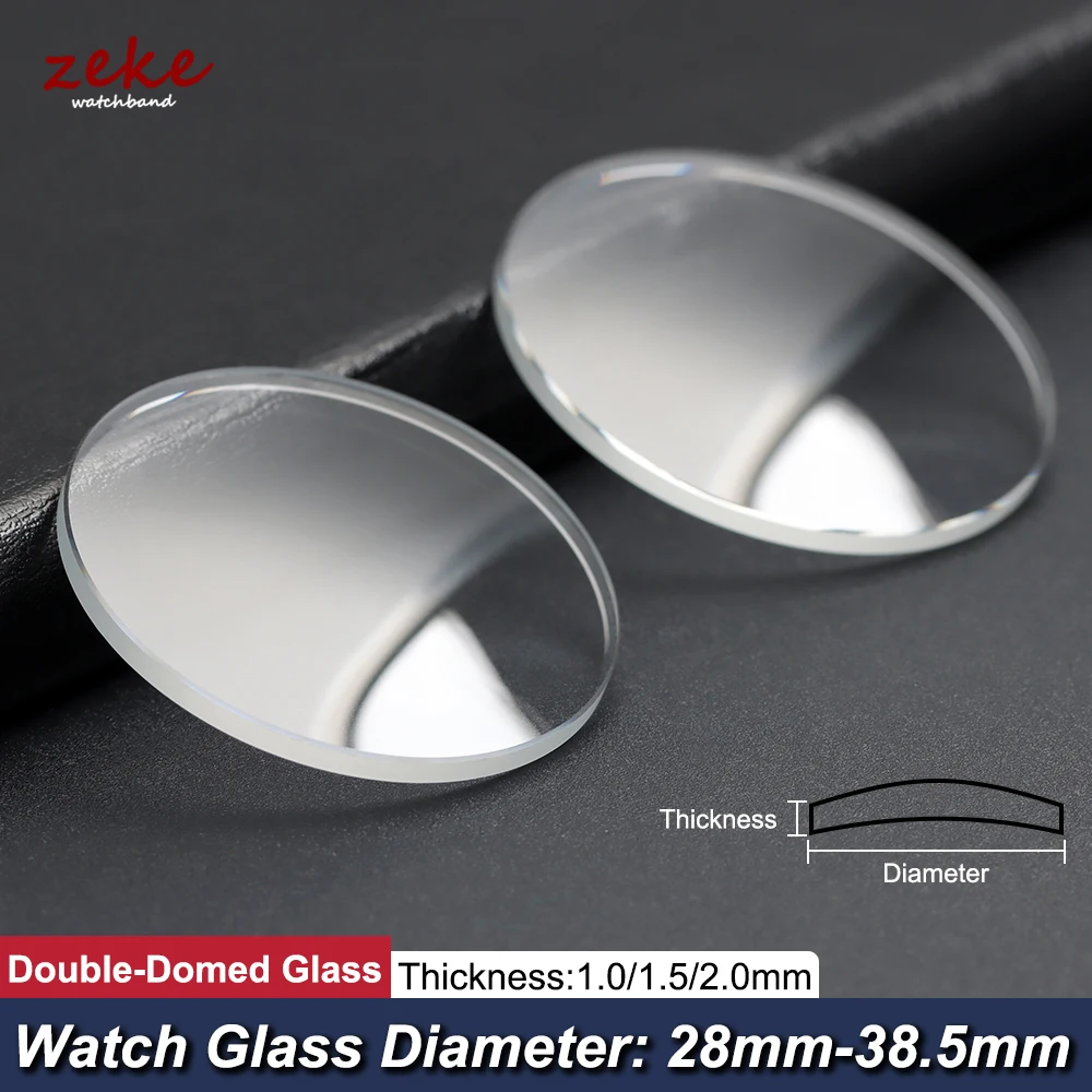 Premium Transparent Double-Domed Watch Crystal - Multiple Thickness & Diameter Options Available